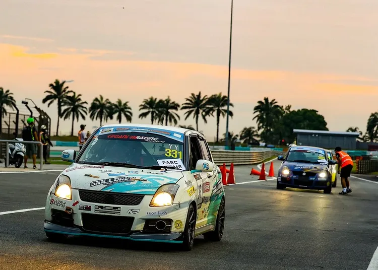 Kegani race cars preparing for track action at Sepang